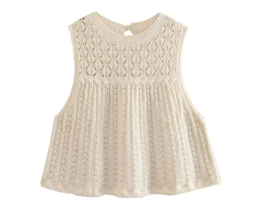 Women's Mesh Sleeveless Knit Vest Top