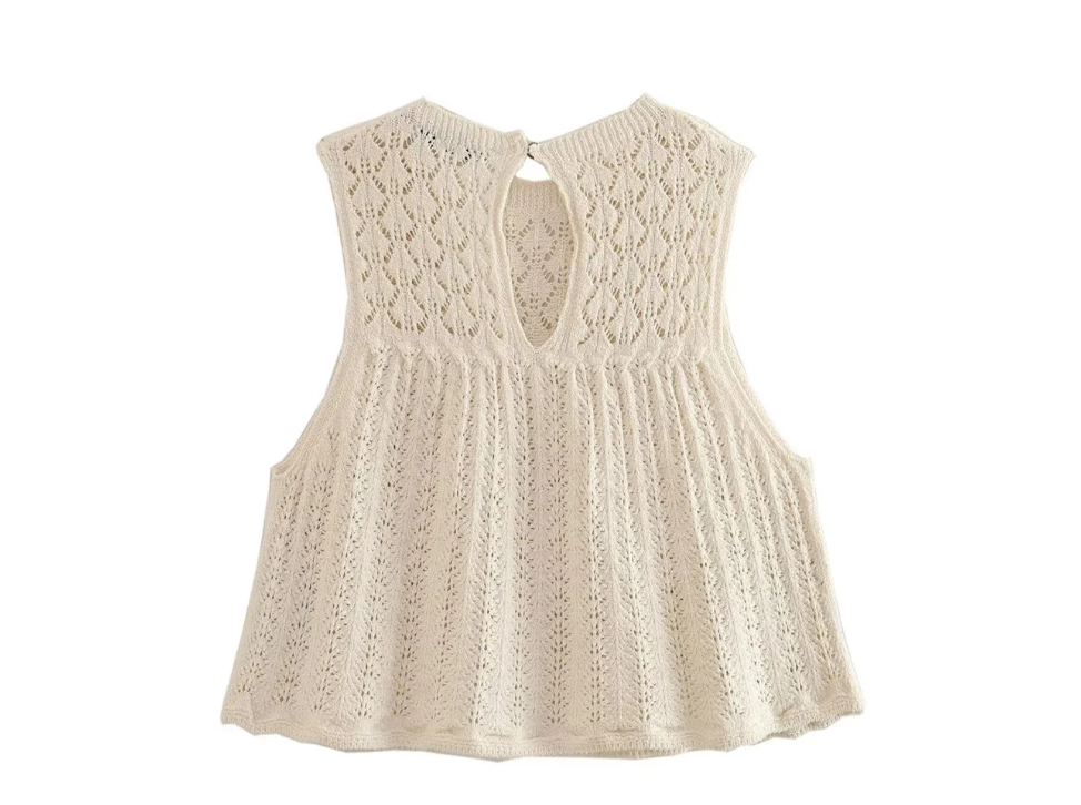 Women's Mesh Sleeveless Knit Vest Top