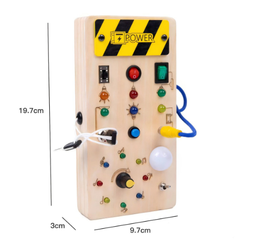 Placa Montessori de Madeira com Luz LED para Atividades Motoras