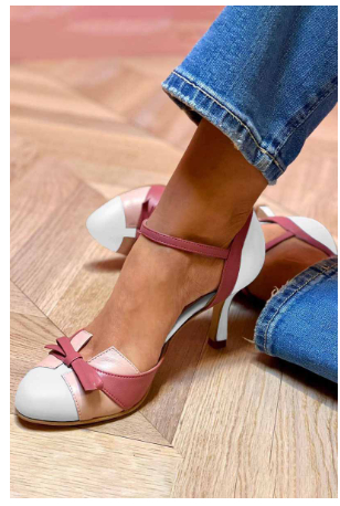 Women's leather high-heeled sandals
