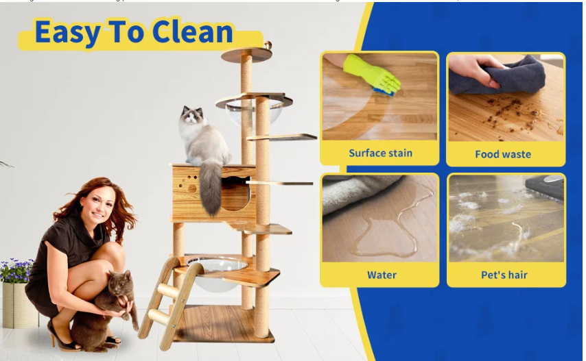 New bold column large platform integrated space capsule high observation tower multi-layer platform Maine cat climbing frame big cat dedicated