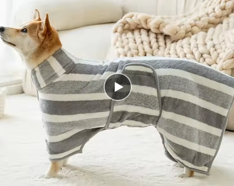 Pet bath towel bathrobe dog bath towel image