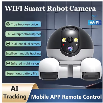 Dual-lens dual-screen mobile smart monitoring for the whole house image