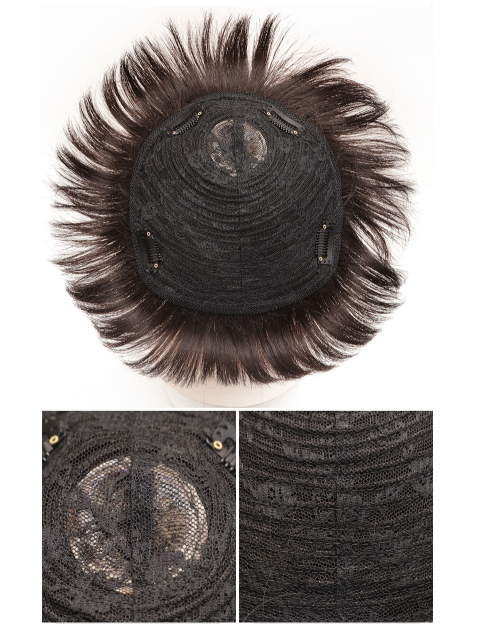 Men's wig with a hair patch on the top of the head