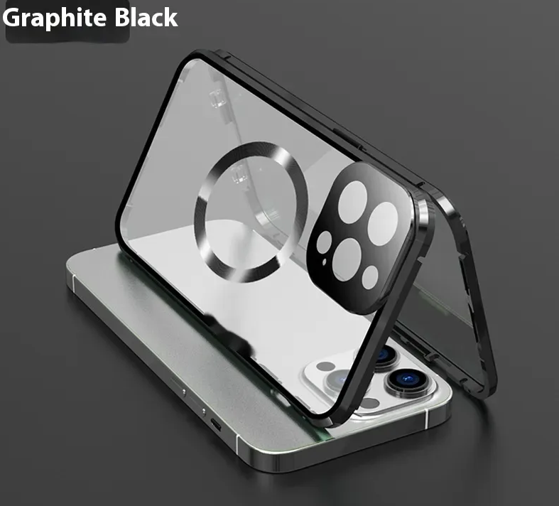 Magnetic Magsafe phone case metal glass mirror image