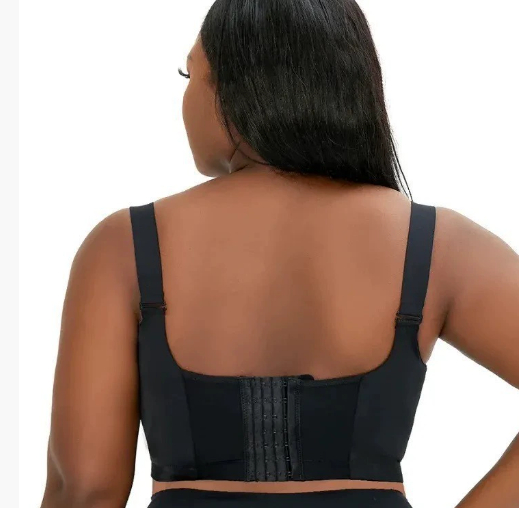 Cross border spot underwear large size seamless steel ring bra gathering anti sagging sports back deep V bra