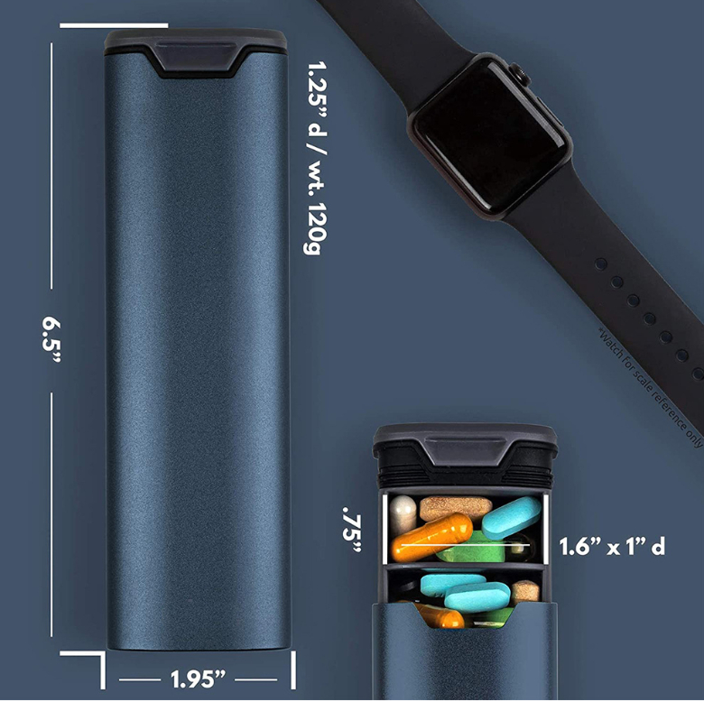 Aluminum alloy seven day medicine box travel classification large capacity portable