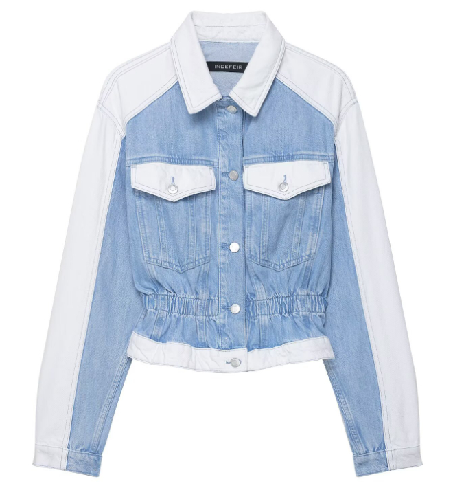 Women's fashion patchwork contrasting denim jacket
