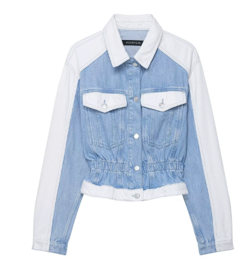 Women's fashion patchwork contrasting denim jacket image