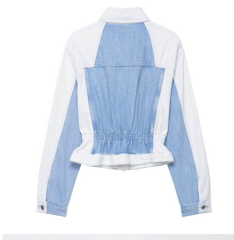 Women's fashion patchwork contrasting denim jacket