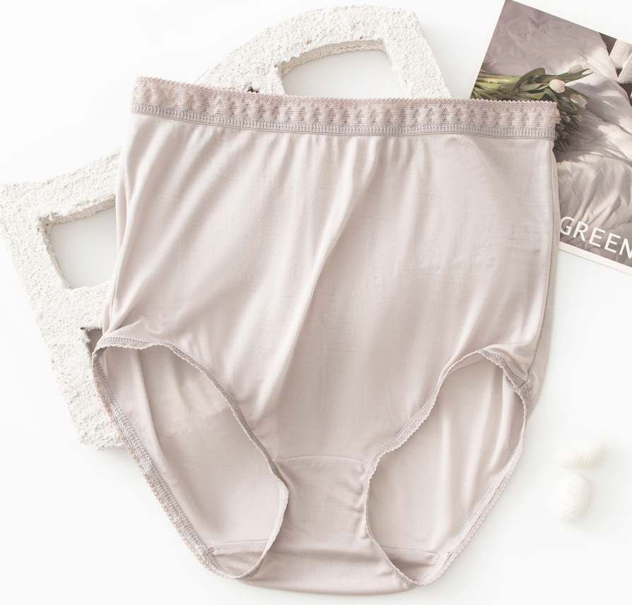 Mulberry silk high waisted plus size women's personality lace underwear