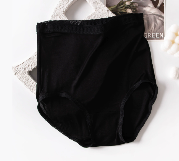 Mulberry silk high waisted plus size women's personality lace underwear image
