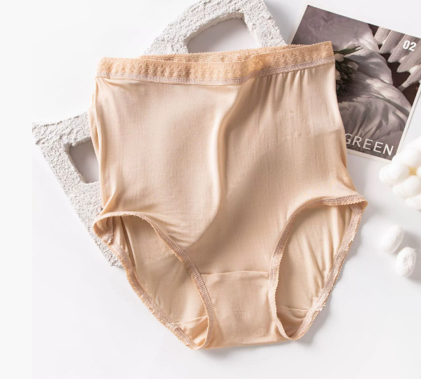 Mulberry silk high waisted plus size women's personality lace underwear