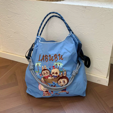 Large size canvas fashionable and versatile embroidered women's bag shopping bag handbag nylon tote bag shoulder bag