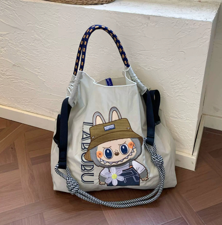 Large size canvas fashionable and versatile embroidered women's bag shopping bag handbag nylon tote bag shoulder bag