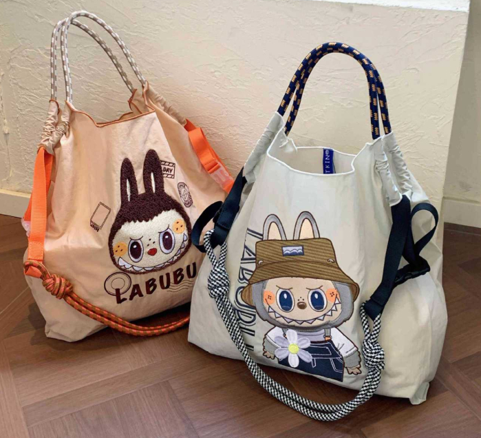 Large size canvas fashionable and versatile embroidered women's bag shopping bag handbag nylon tote bag shoulder bag