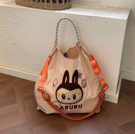 Large size canvas fashionable and versatile embroidered women's bag shopping bag handbag nylon tote bag shoulder bag