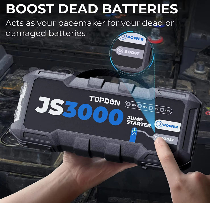 TOPDON JS3000 Car Jump Starter 3000A 24000mAh 12V Batt ery