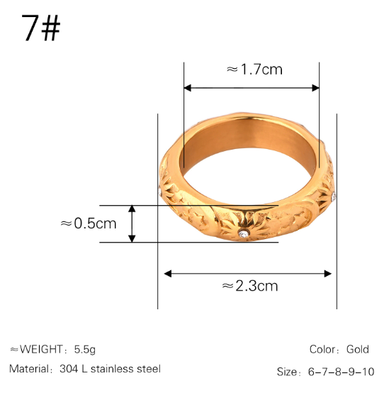 Embossed Sun Moon Ring image