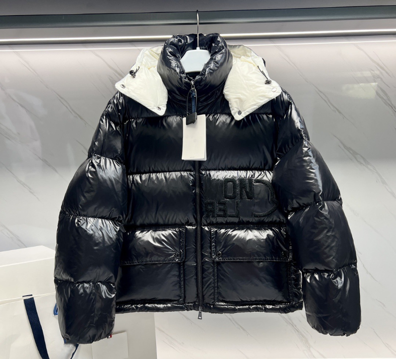 Short patent nylon down jacket
