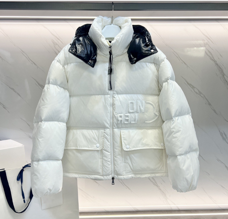 Short patent nylon down jacket