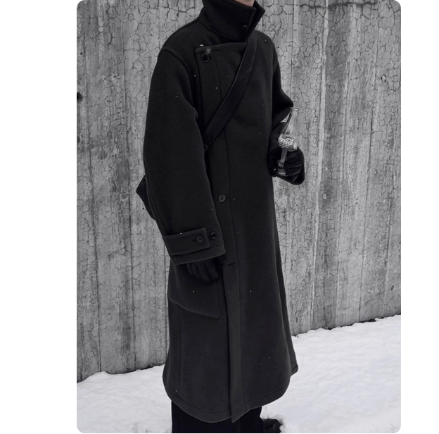 Australian wool velvet high collar wool coat long autumn and winter warm atmosphere coat for men and women