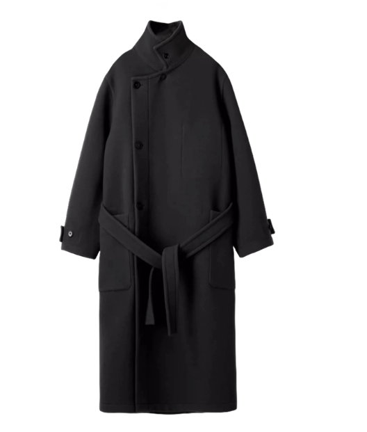 Australian wool velvet high collar wool coat long autumn and winter warm atmosphere coat for men and women image