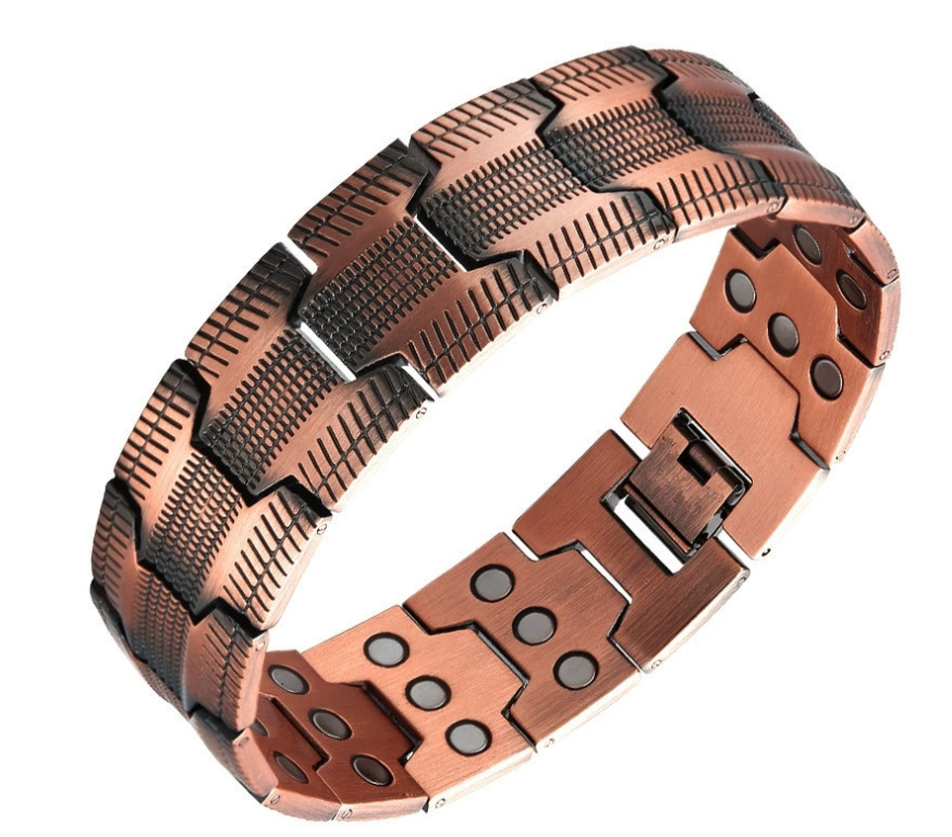 Red copper men's bracelet