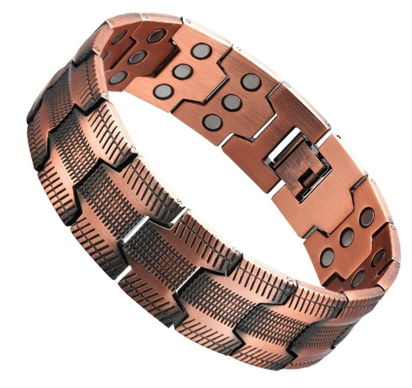 Red copper men's bracelet