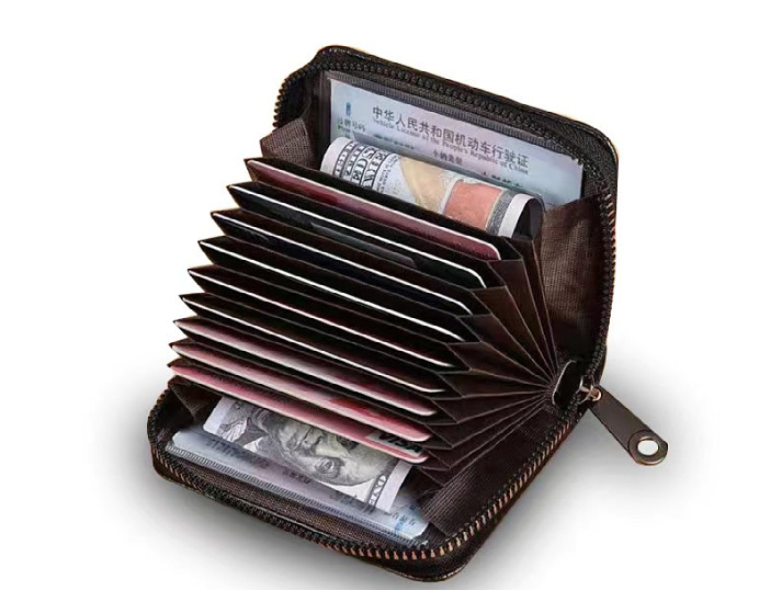 New Organ Card Bag for Women, Small and Exquisite, Anti demagnetization and Anti theft Card Swipe Cover for Men, Multiple Card Spaces, Large Capacity Bank Card Cover (One Piece)