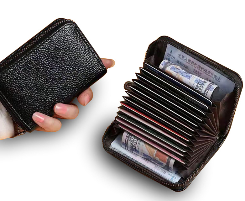 New Organ Card Bag for Women, Small and Exquisite, Anti demagnetization and Anti theft Card Swipe Cover for Men, Multiple Card Spaces, Large Capacity Bank Card Cover (One Piece)