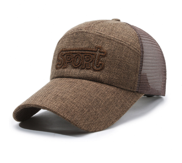 Summer Korean version letter quick drying baseball cap, outdoor sports hat, men's fishing half net, sun shading, fashionable and casual