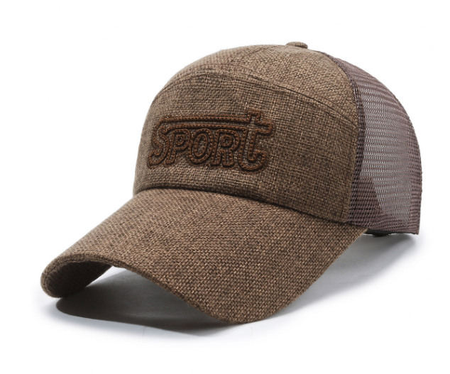 Summer Korean version letter quick drying baseball cap, outdoor sports hat, men's fishing half net, sun shading, fashionable and casual image