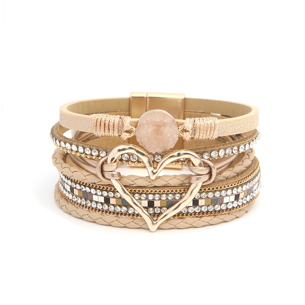 Hand-woven big heart bracelet for women image