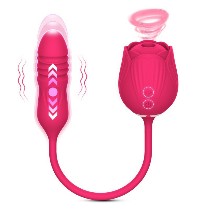 Rose Shaped Vagina Sucking Vibrator G-Spot Pussy Nipple Suction Cup Mouth Licking Clitoris Stimulation Powerful Female Sex Toy image