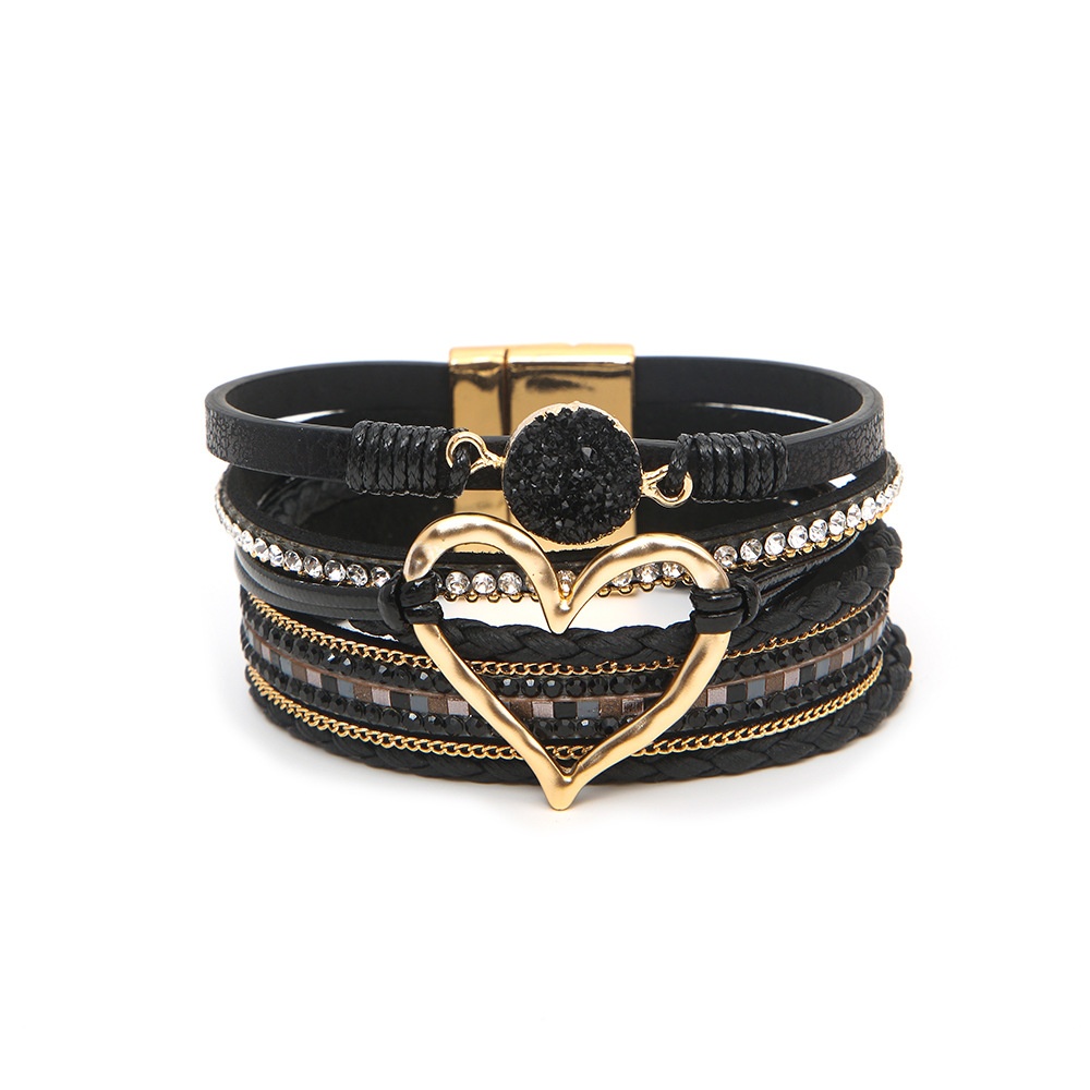 Hand-woven big heart bracelet for women