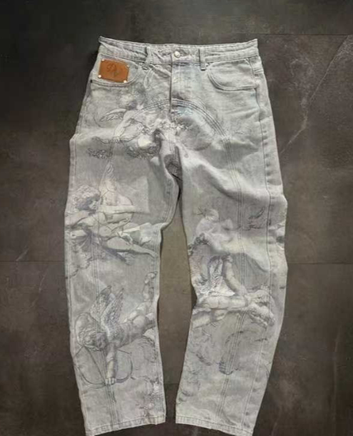 Loose straight-leg casual jeans image