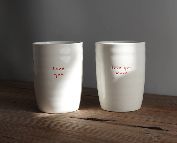 Wave point ceramic coffee cup