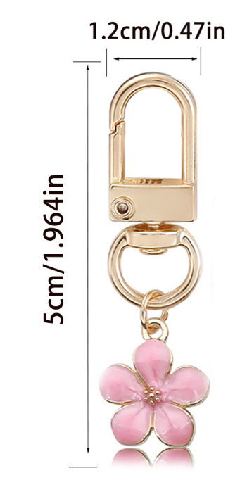 Simple Pink Flower Keychain