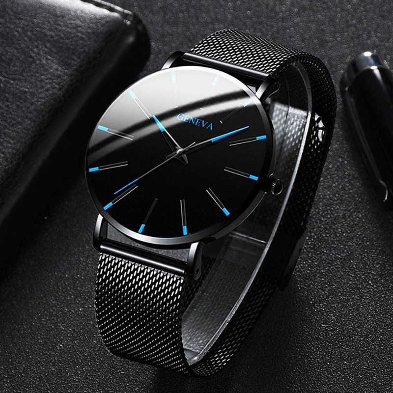 Fashion blue needle men's quartz watch image