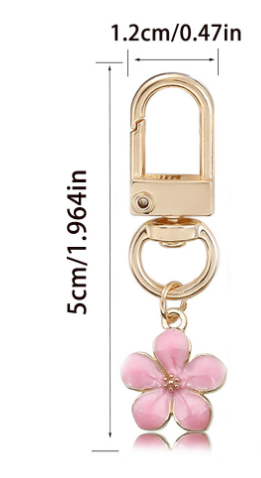 Simple Pink Flower Keychain image