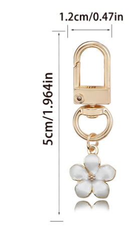 Simple white flower keychain image