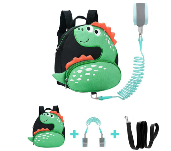 Children's anti-lost traction rope dinosaur backpack image