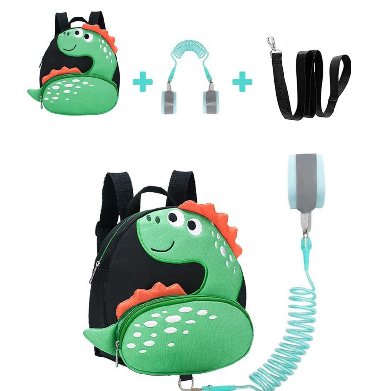 Children's anti-lost traction rope dinosaur backpack