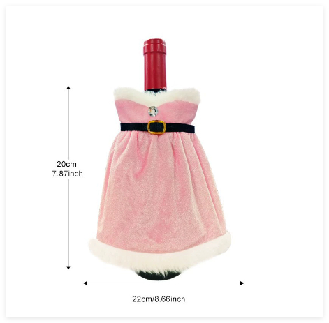 Christmas table decorations gold velvet Christmas wine set