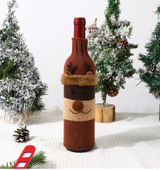 New Christmas wine bottle set, champagne red wine creative wine set, hotel dining table restaurant, holiday decoration supplies