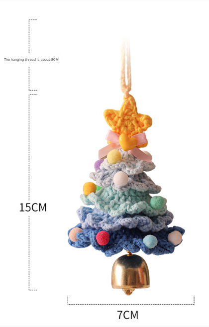 Plush Christmas ornaments, crocheted Christmas tree ornaments, Christmas decorations, car pendants