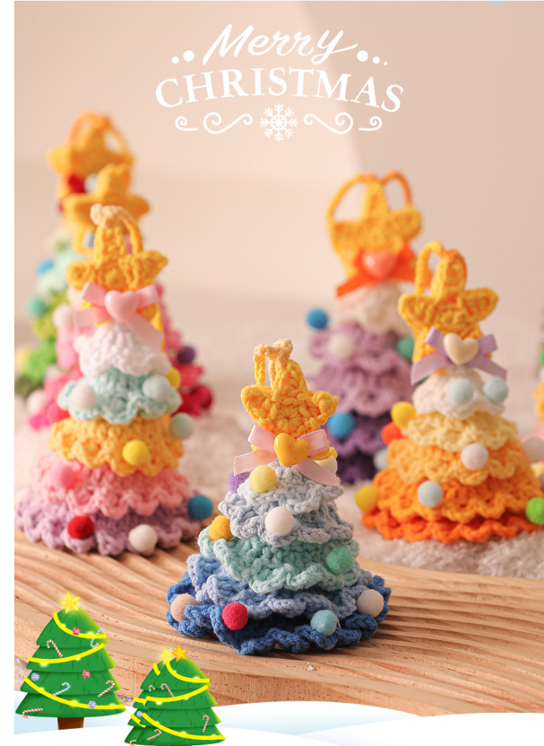 Plush Christmas ornaments, crocheted Christmas tree ornaments, Christmas decorations, car pendants