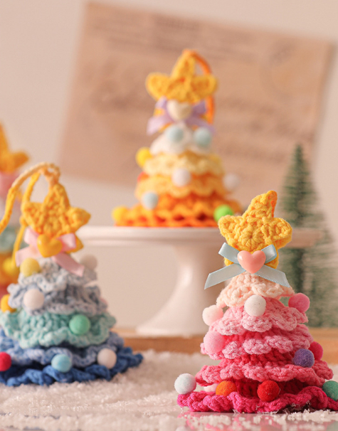 Plush Christmas ornaments, crocheted Christmas tree ornaments, Christmas decorations, car pendants