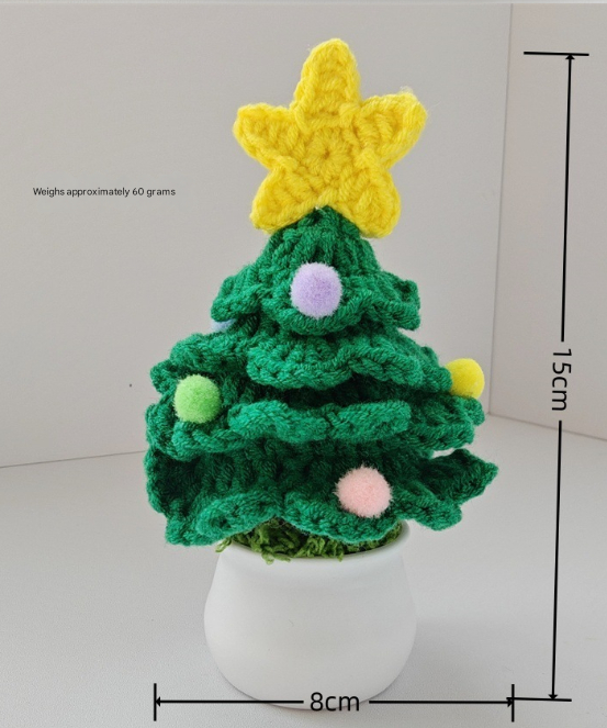 Hand-crocheted Christmas trees, yarn potted plants, mall decorations, night market stall decorations, desktop ornaments, small gifts